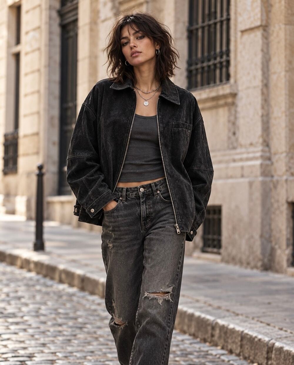 Free People Sloane Vegan Suede Jacket, NWT, Black, Size L